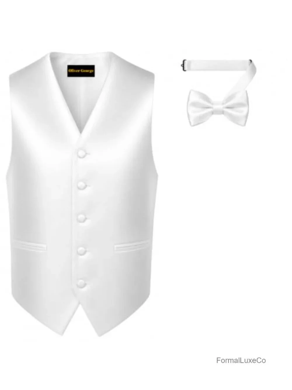 Men's Solid Formal Waistcoat Tuxedo Dress Vest Bow Tie Set for Suit